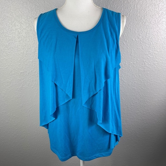 Women's Allison Brittney Blouse Pretty Blue top size Large - Picture 7 of 8